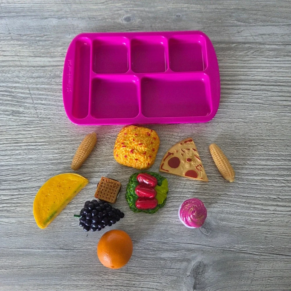American Girl School Lunch Tray Pink Play Food Set 18 Inch Doll Accessories